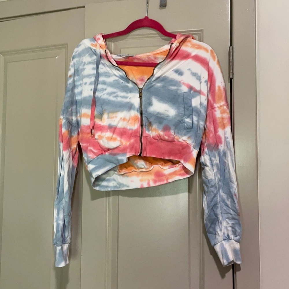 young fabulous & broke cropped zip up hoodie